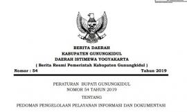 Perbup No 54 Tahun 2019 Tentang Pedoman Pengelolaan Pelayanan Informasi Publik